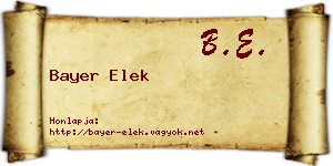 Bayer Elek névjegykártya
